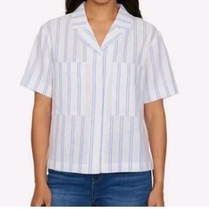 Buffalo David Bitton Blue Coastal Stripe Button Down Shirt